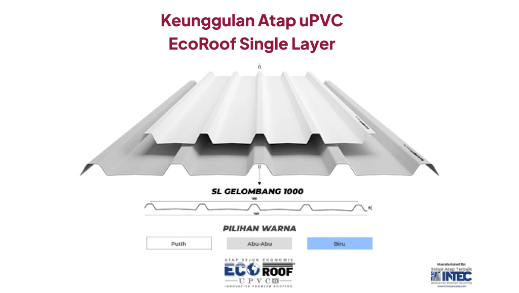 Keunggulan Atap uPVC EcoRoof Single Layer